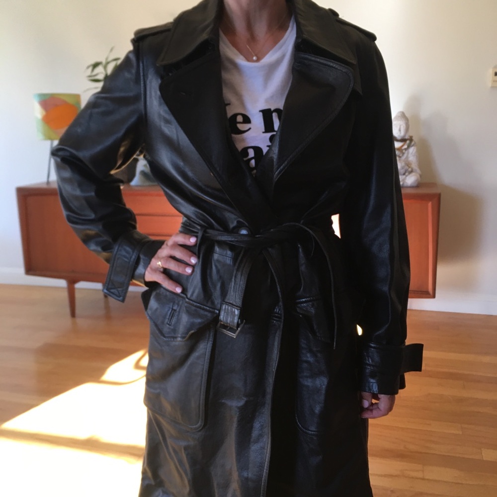 Escada leather trench coat